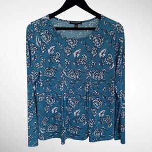 Banana Republic Floral Print Pullover Long-Sleeve Blouse